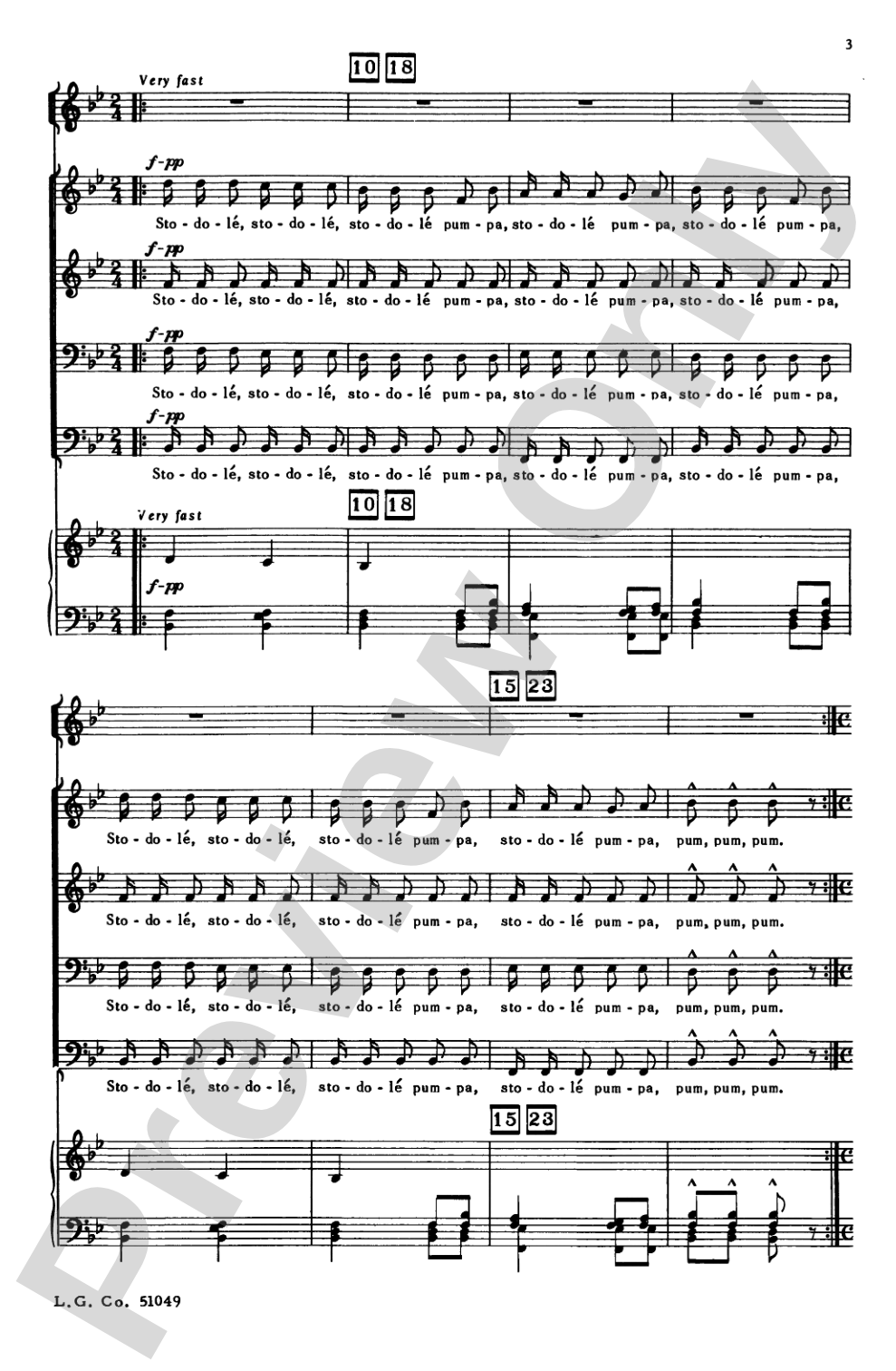 Stodole Pumpa: TTBB Choral Octavo