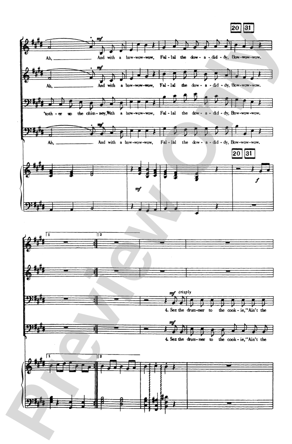 The Drummer and the Cook: TTBB Choral Octavo