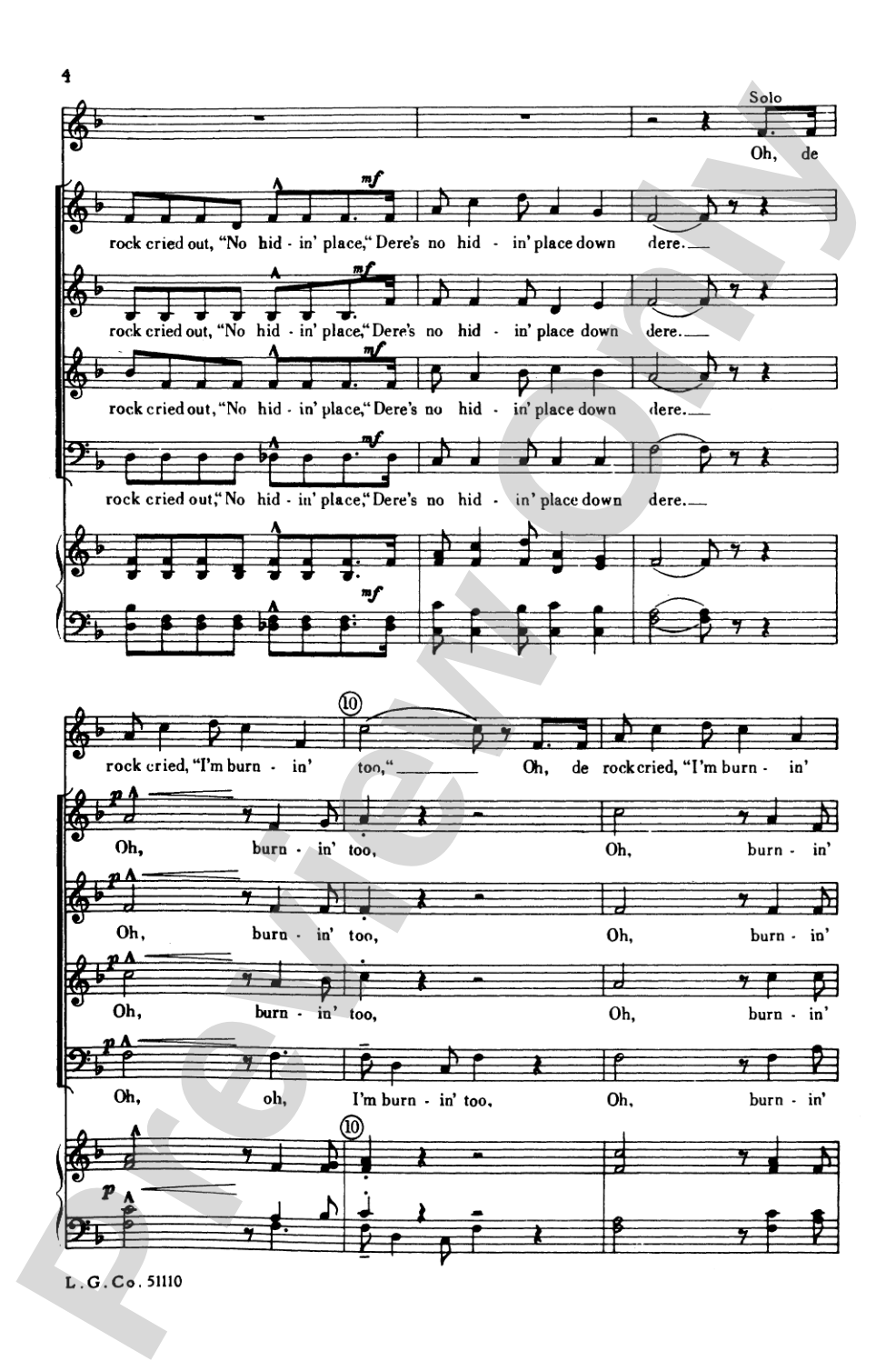 Dere's No Hidin' Place: SATB, <I>a cappella</I> Choral Octavo