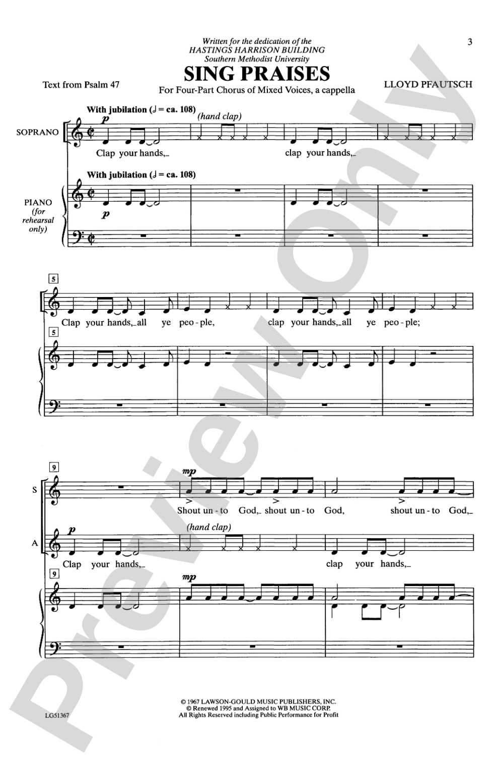 Sing Praises: SATB Choral Octavo