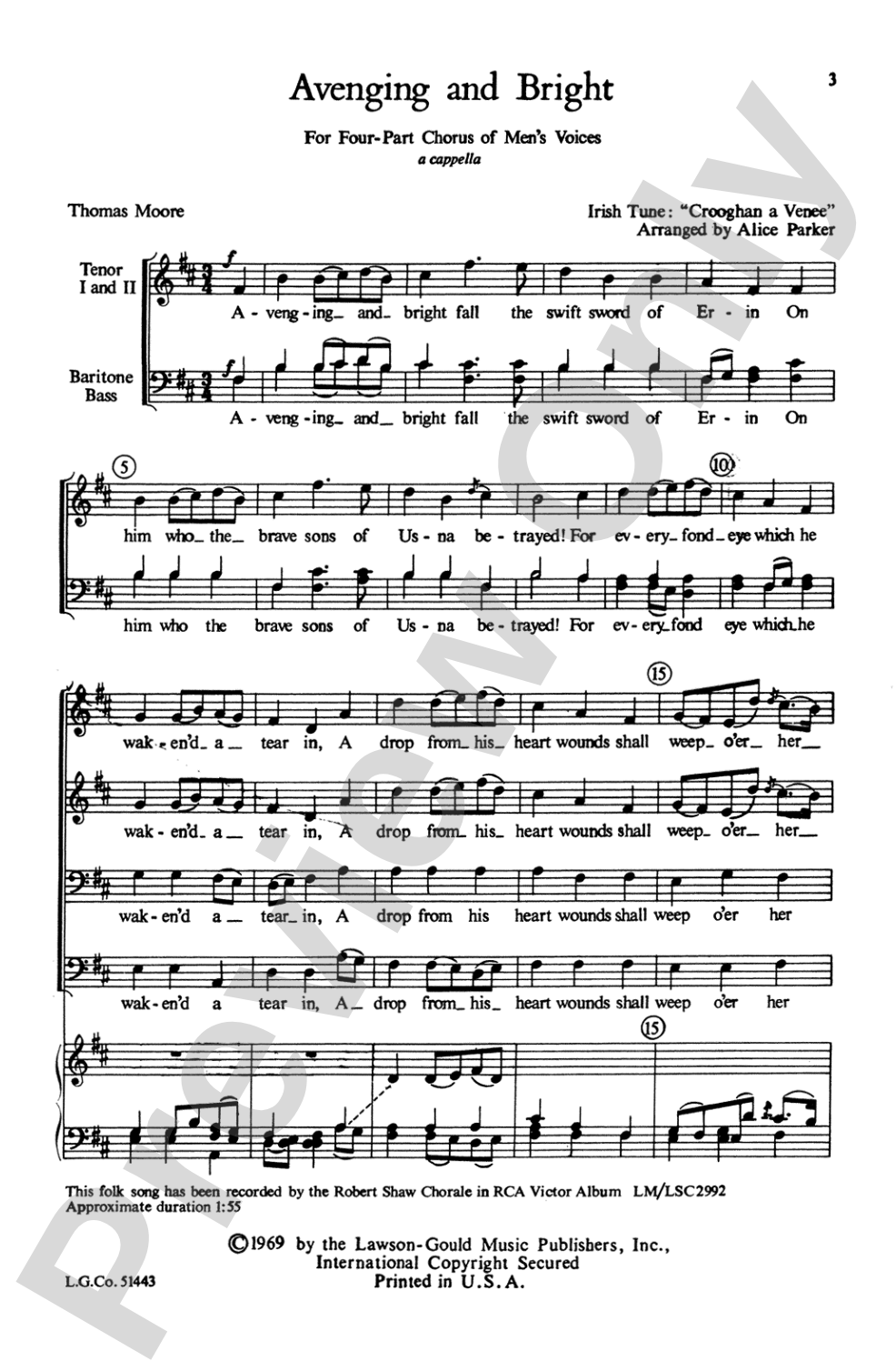 Avenging and Bright: TTBB Choral Octavo