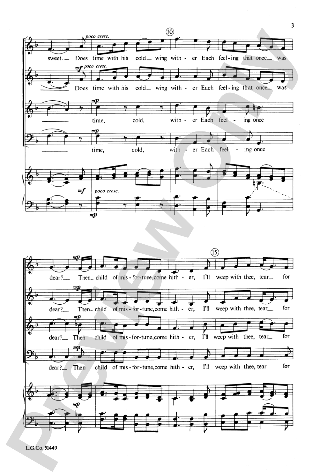 Has Sorrow Thy Young Days Shaded: SATB Choral Octavo