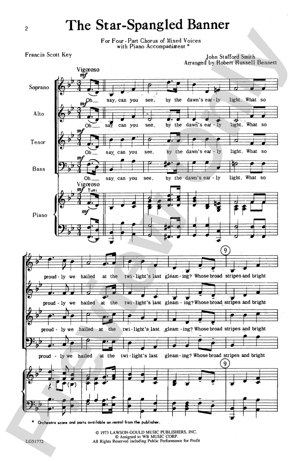 The Star Spangled Banner: SATB Choral Octavo
