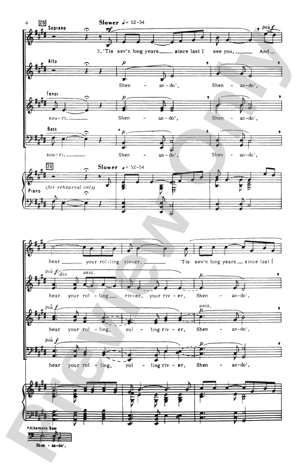 Shenandoah: SSAATTBB, <I>a cappella</I> Choral Octavo