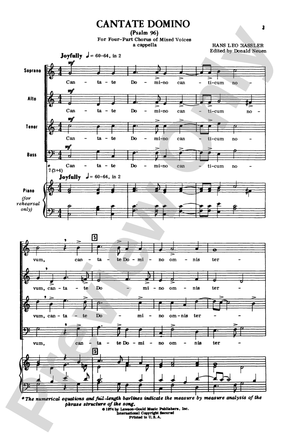 Cantate Domino (Psalm 96): SATB Choral Octavo