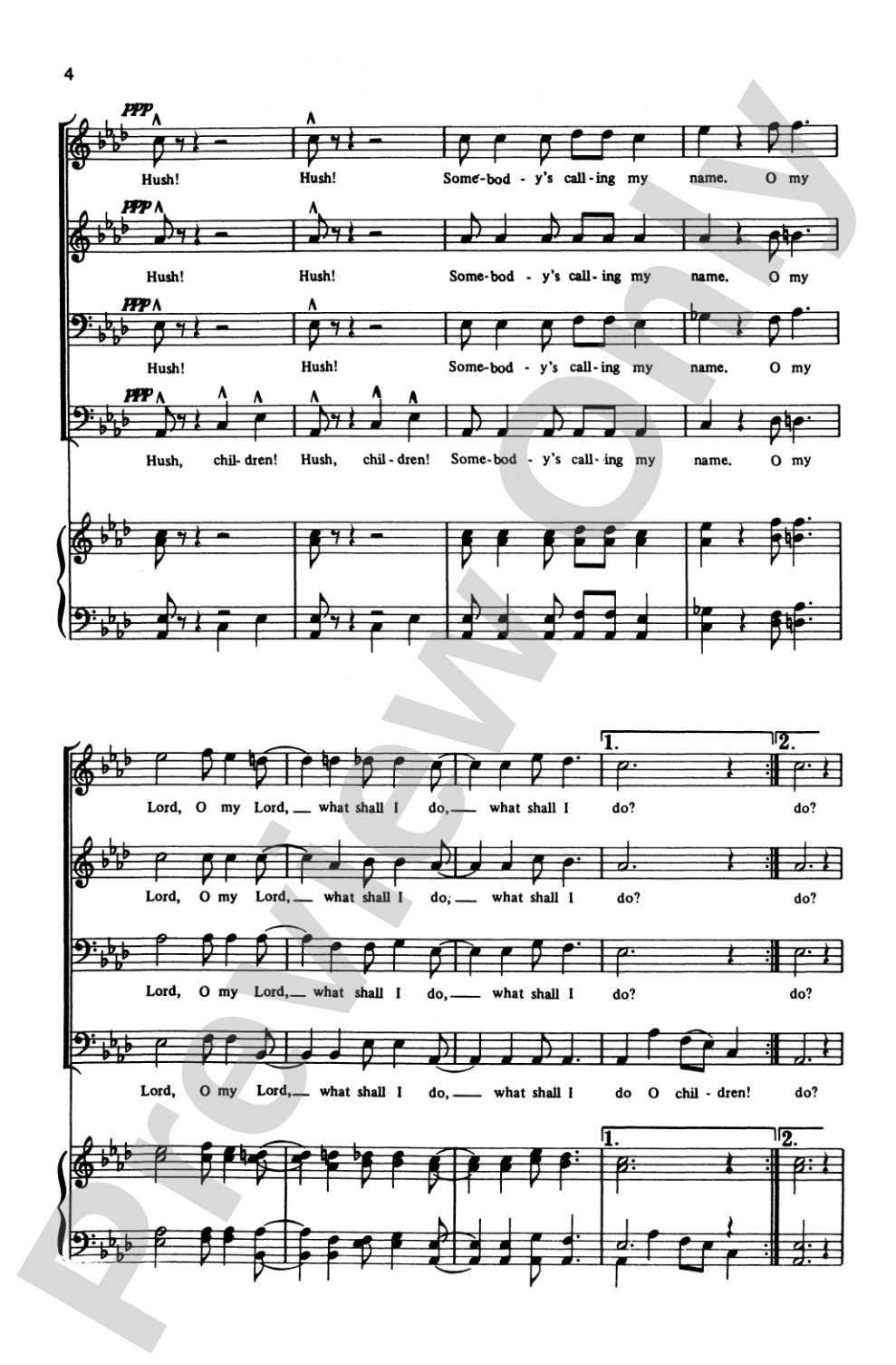 Somebody's Calling My Name: TTBB Choral Octavo