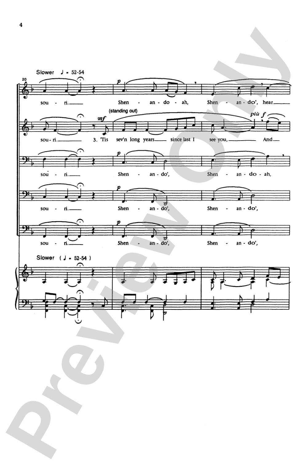 Shenandoah: TTBBB, <I>a cappella</I> Choral Octavo