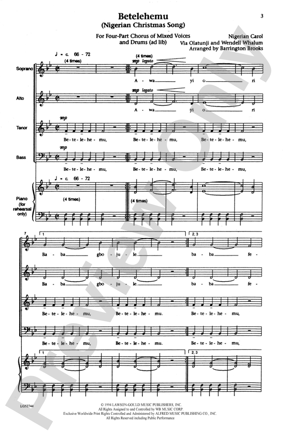 Betelehemu: SATB Choral Octavo