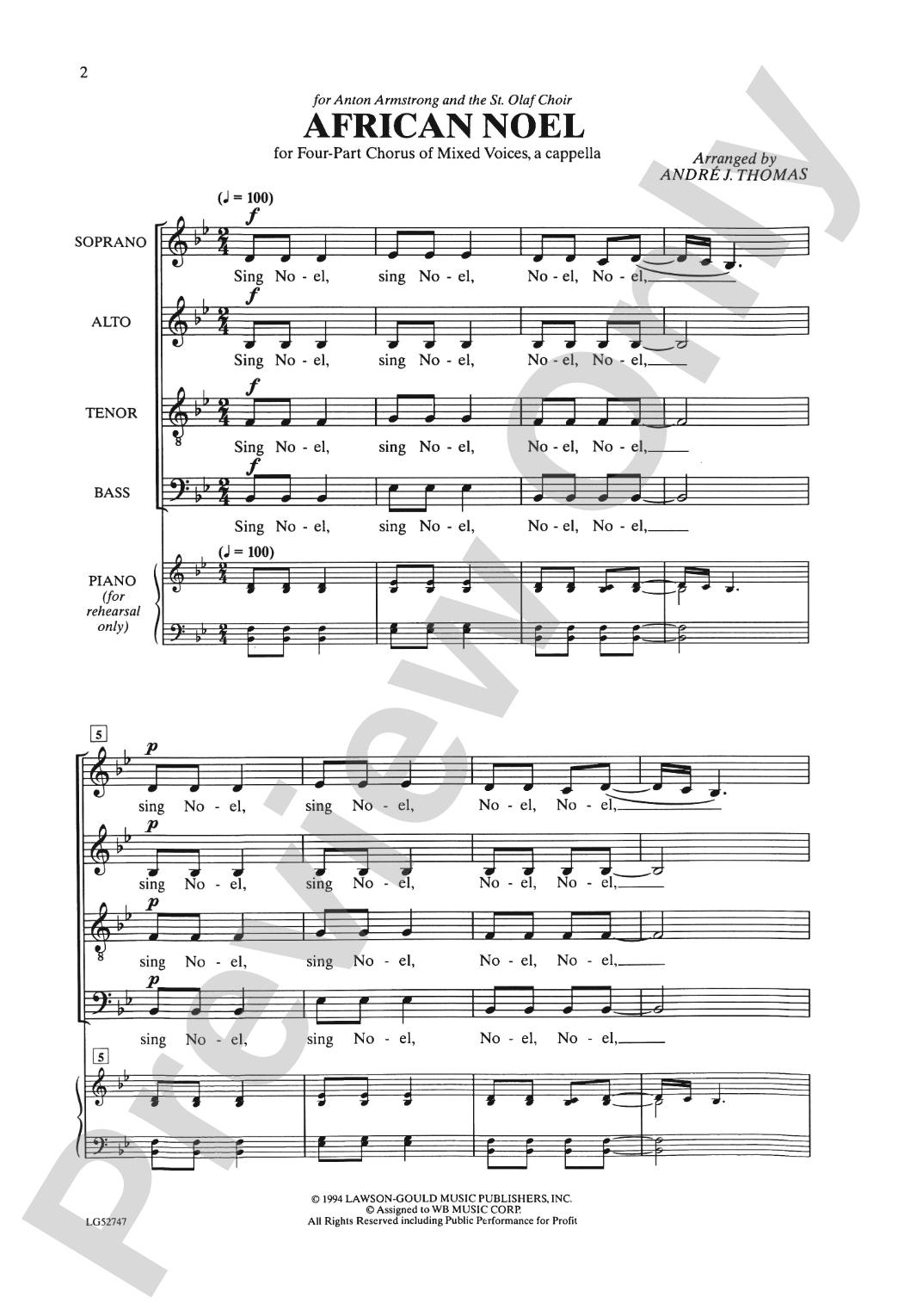 African Noel: SATB divisi Choral Octavo
