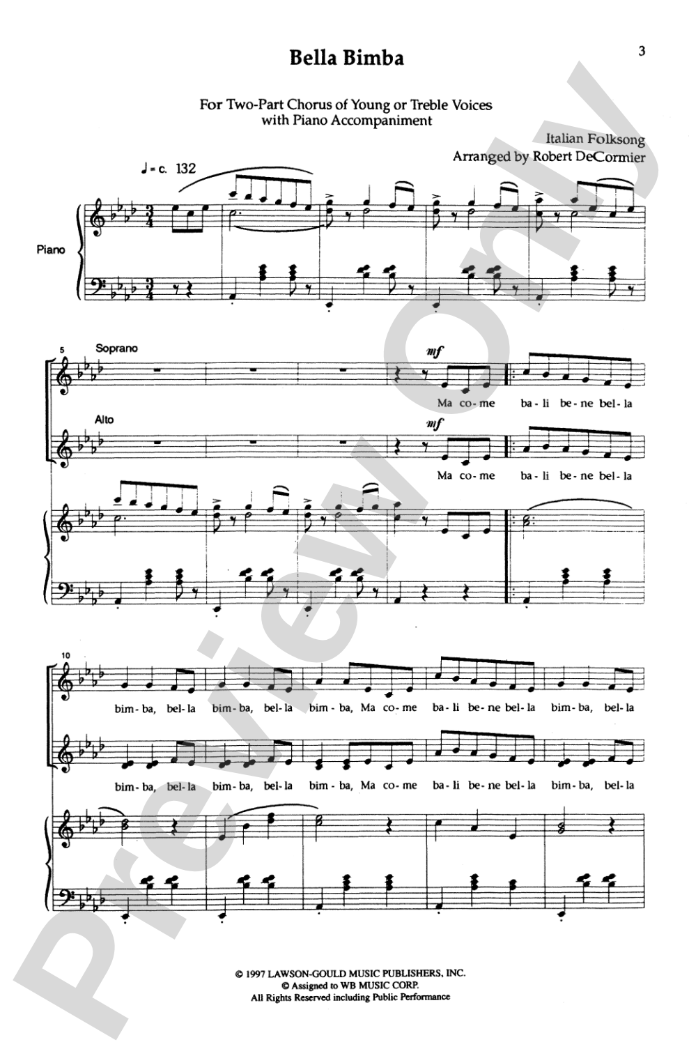 Bella Bimba: 2-Part Young Voices Choral Octavo
