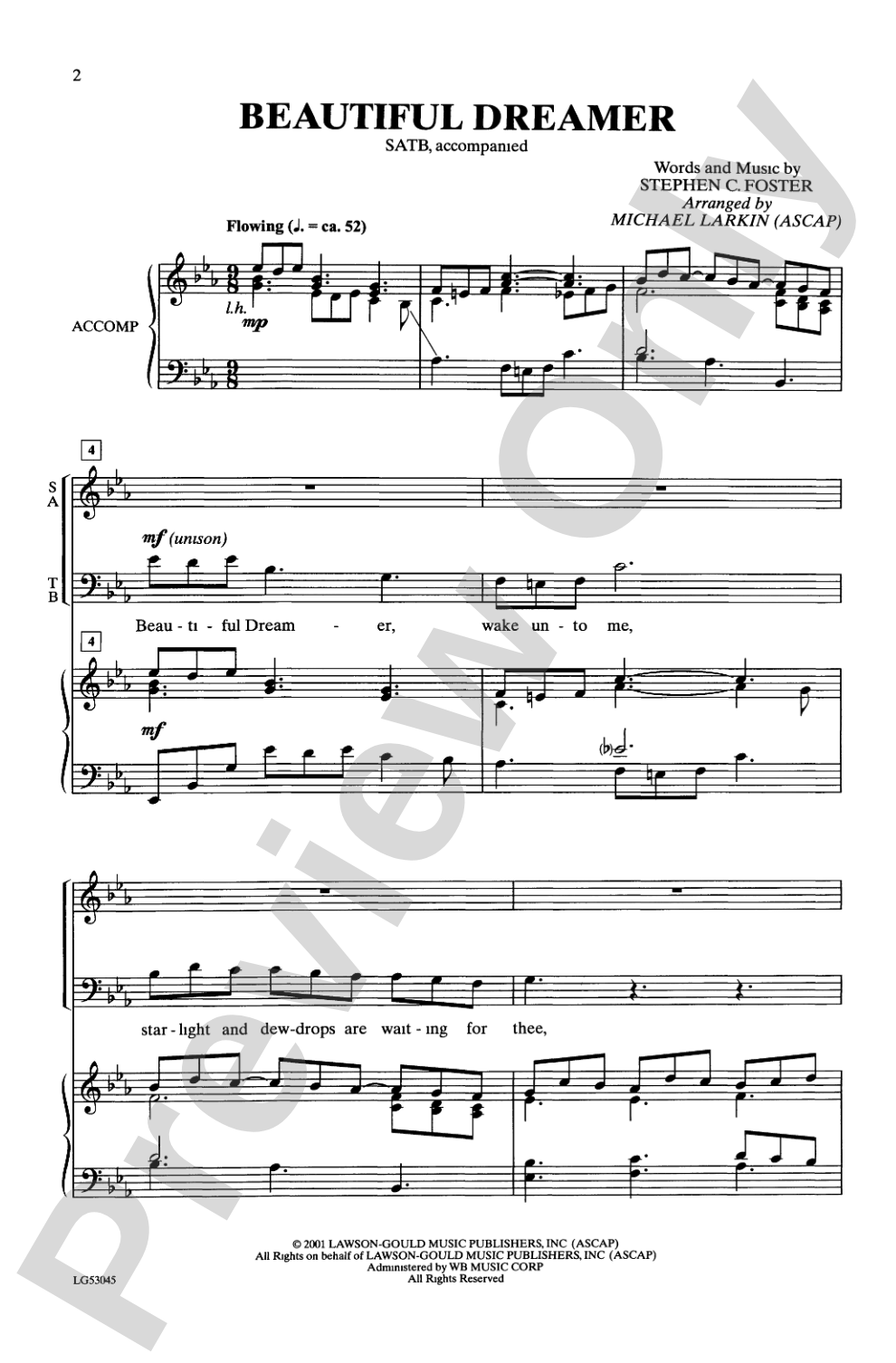 Beautiful Dreamer: SATB Choral Octavo
