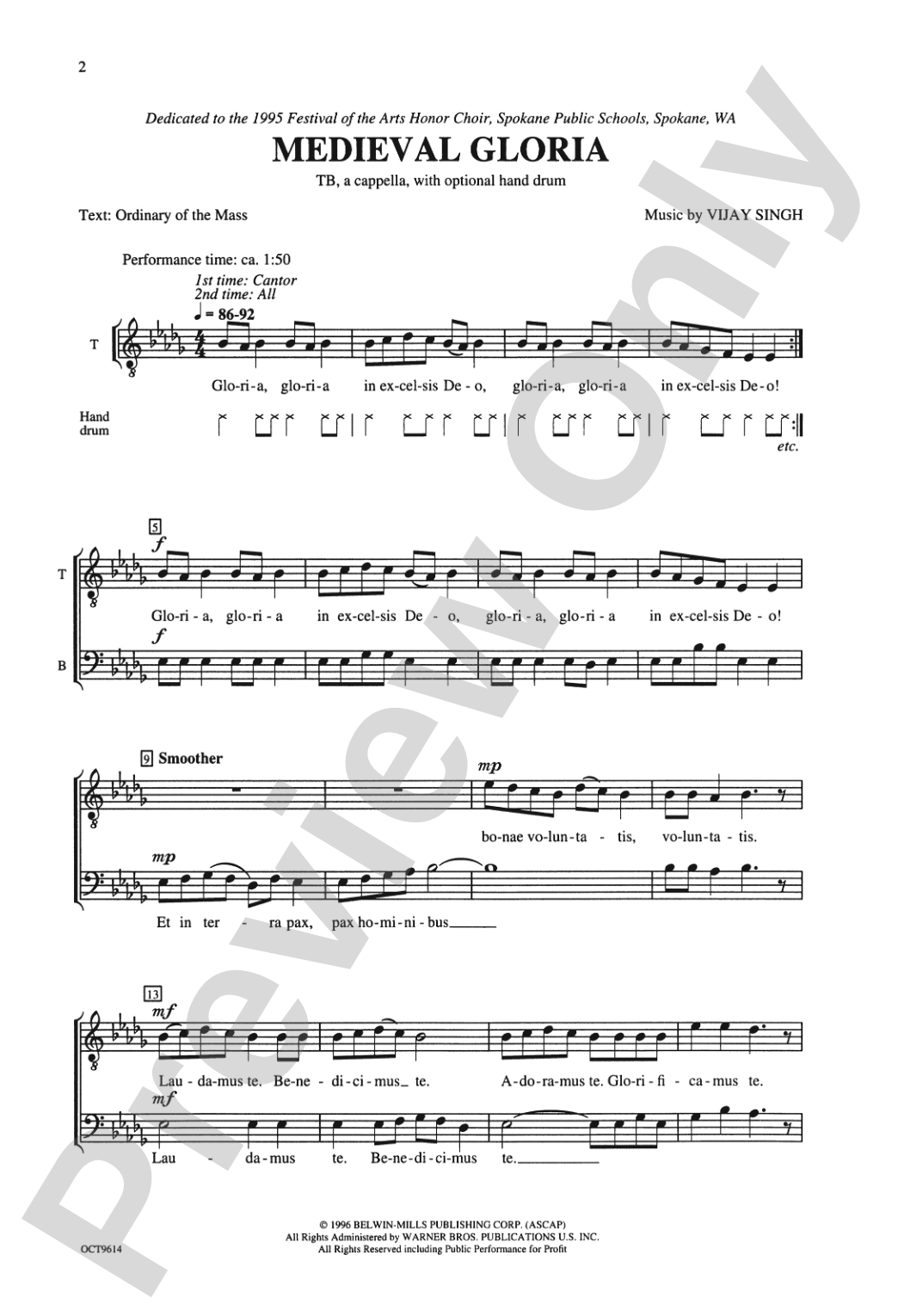 Medieval Gloria: TB, <I>a cappella</I> Choral Octavo