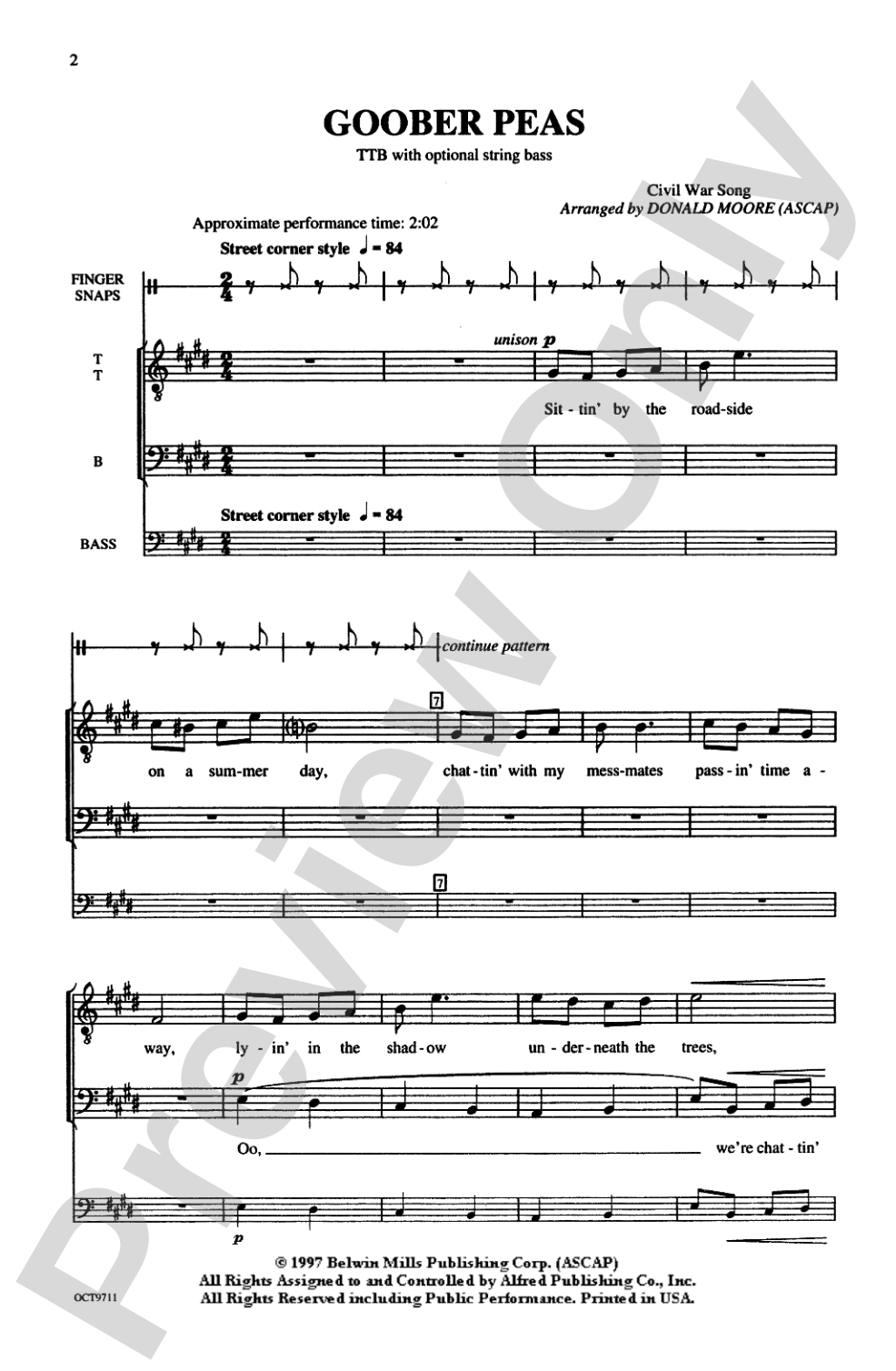 Goober Peas: TTB Choral Octavo