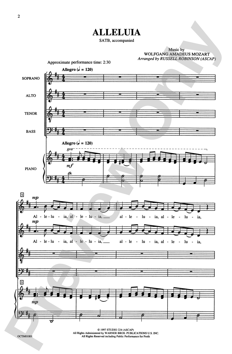 Alleluia: SATB Choral Octavo