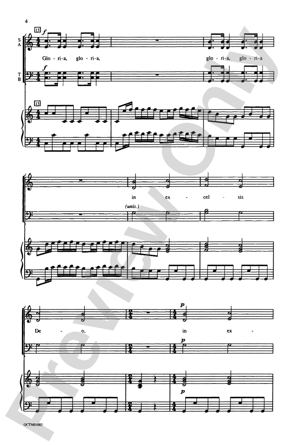 Gloria: SATB Choral Octavo