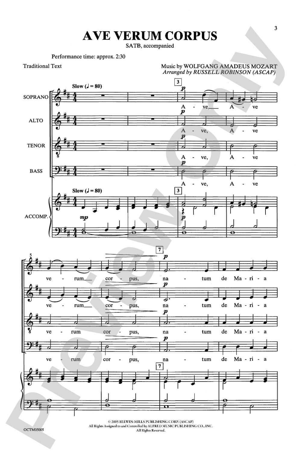 Ave Verum Corpus: SATB Choral Octavo