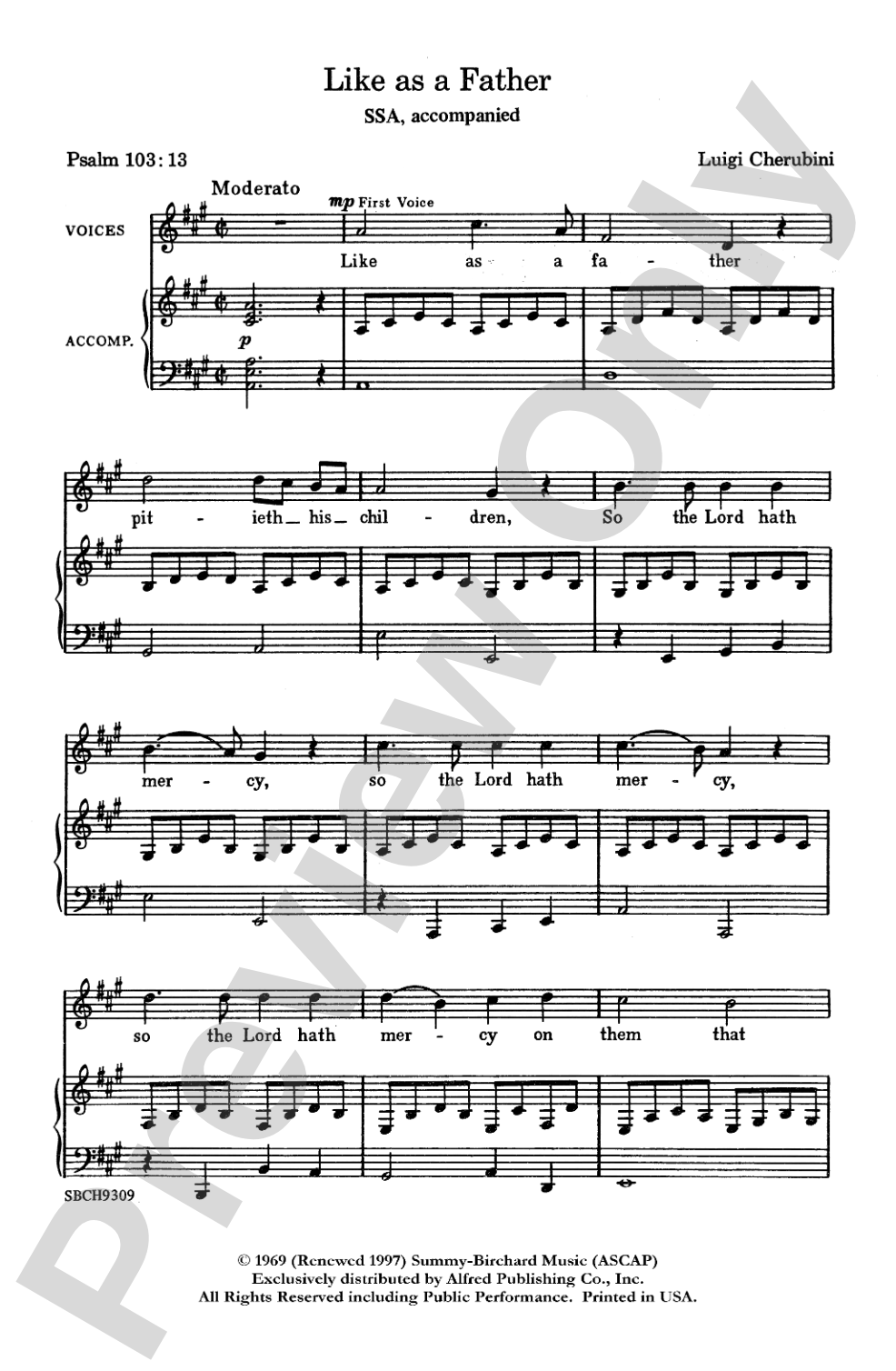 Like As a Father: SSA Choral Octavo