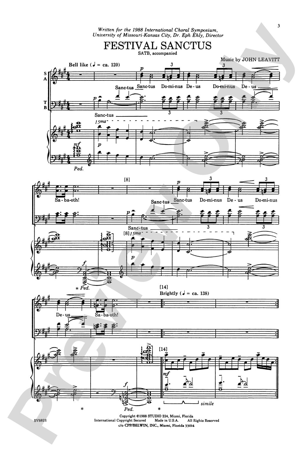 Festival Sanctus: SATB Choral Octavo