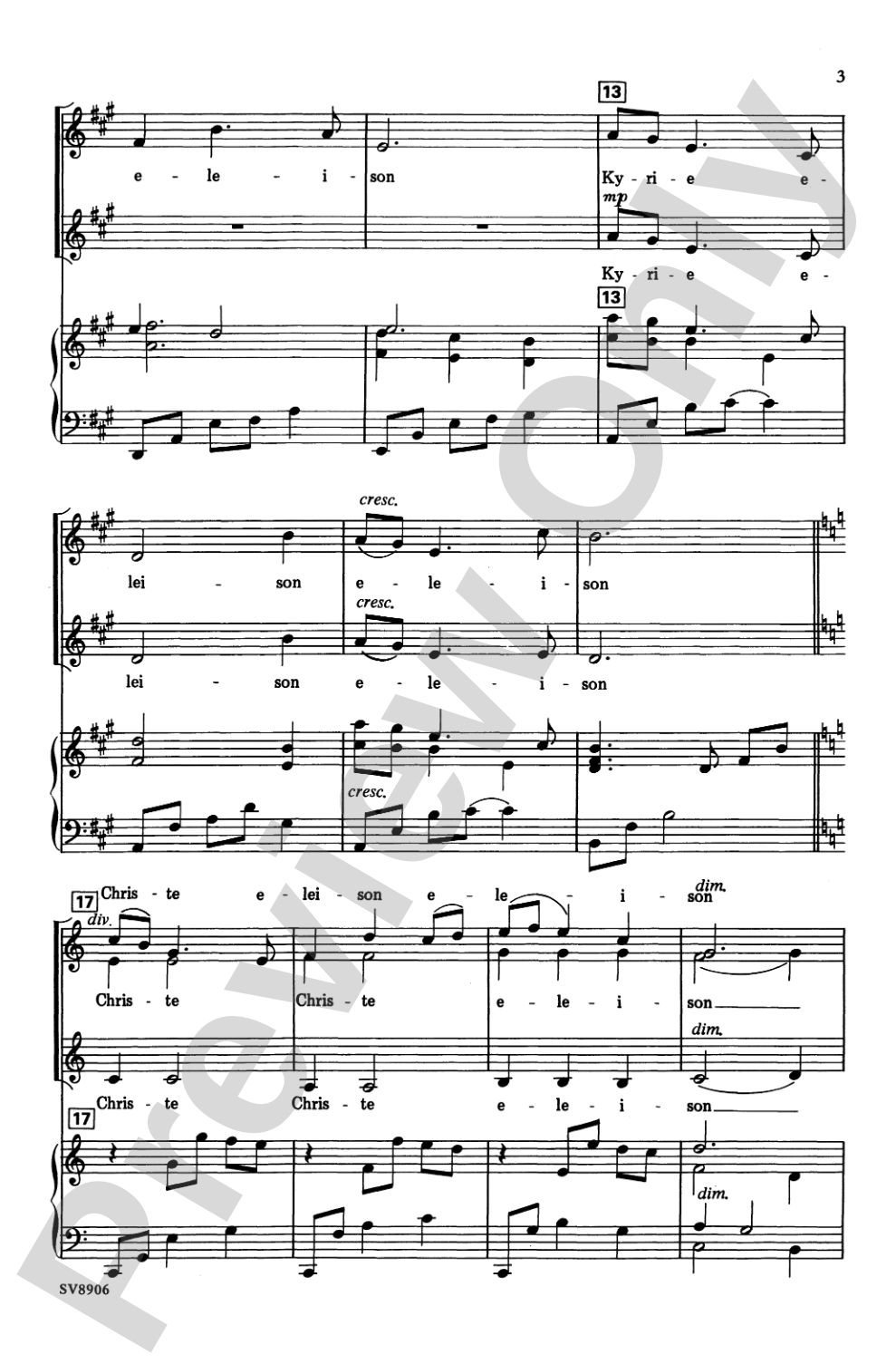 Kyrie: SSA Choral Octavo