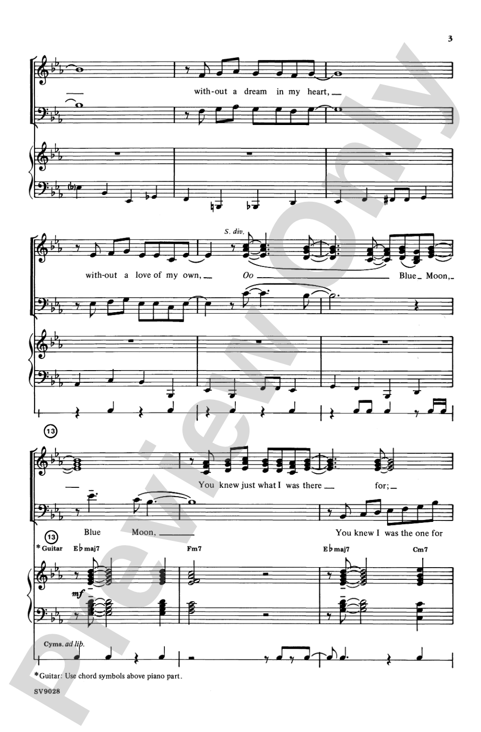 Blue Moon: SATB Choral Octavo