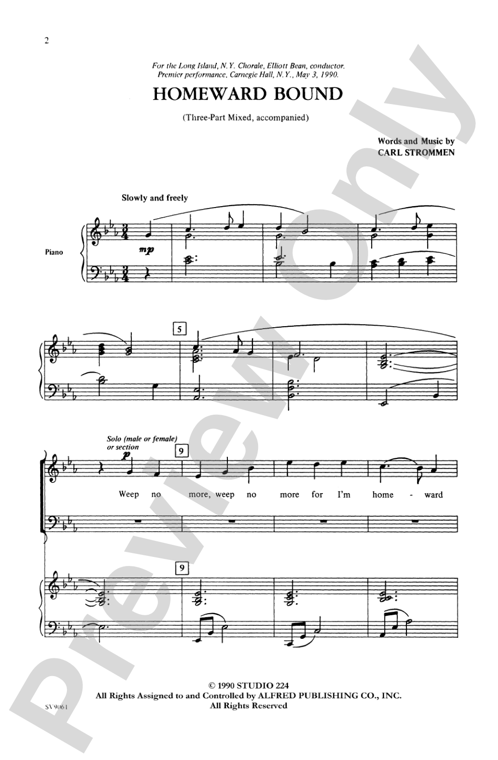 Homeward Bound: 3-Part Mixed Choral Octavo