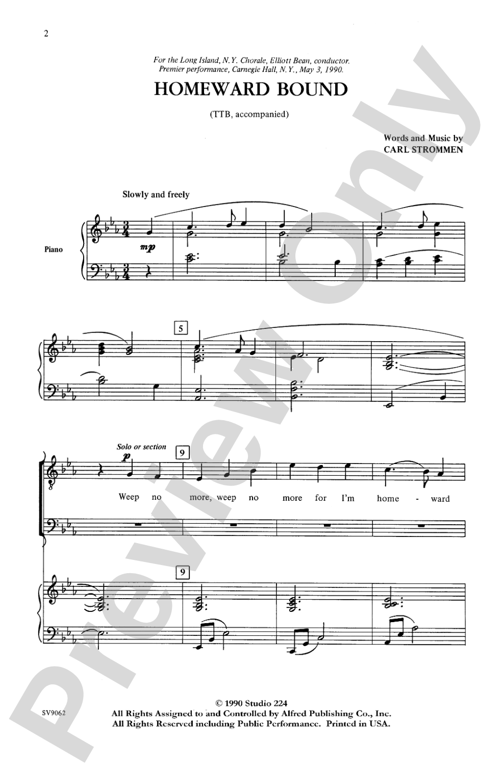 Homeward Bound: TTB Choral Octavo