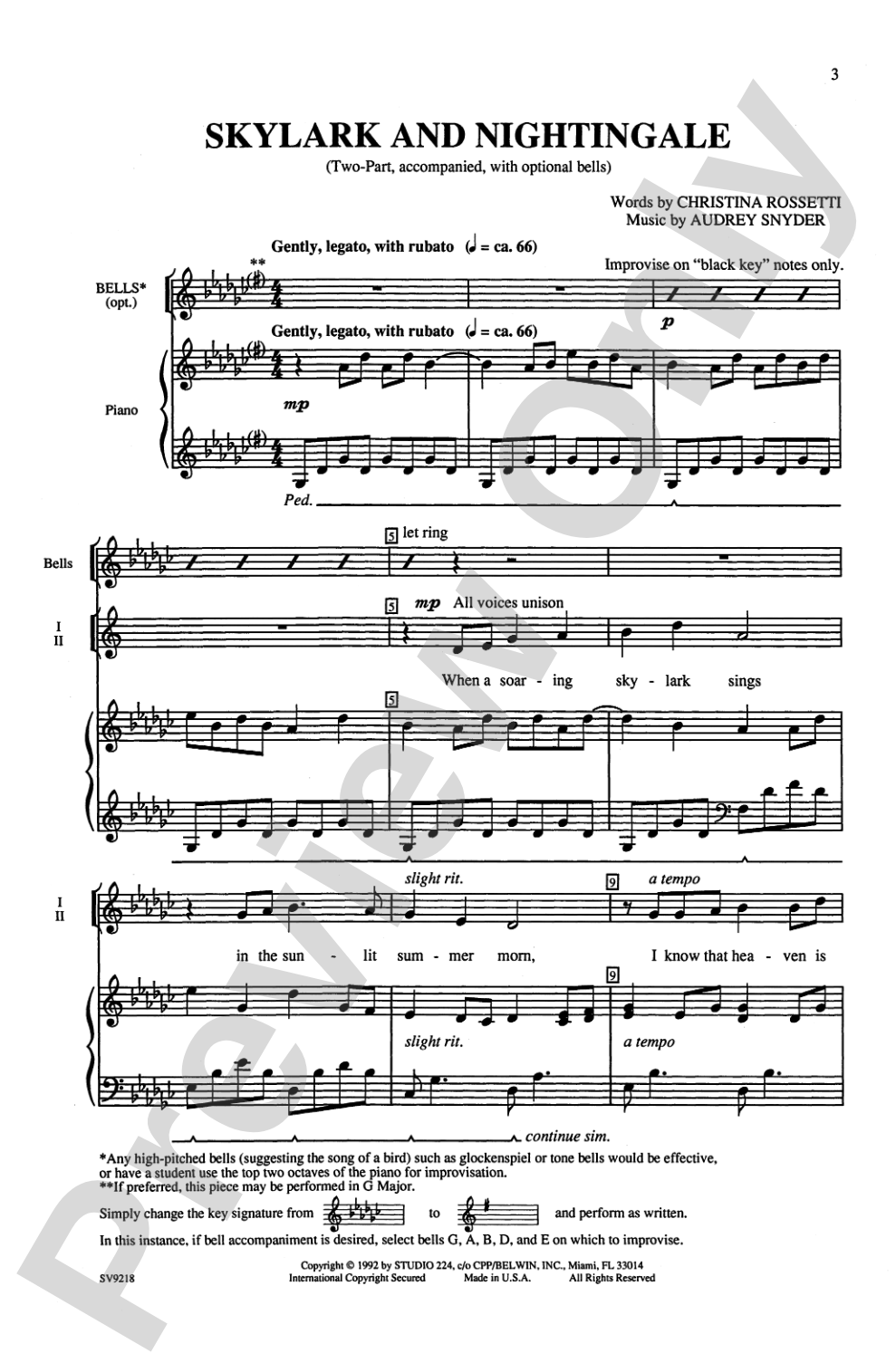 Skylark and Nightingale: 2-Part Choral Octavo
