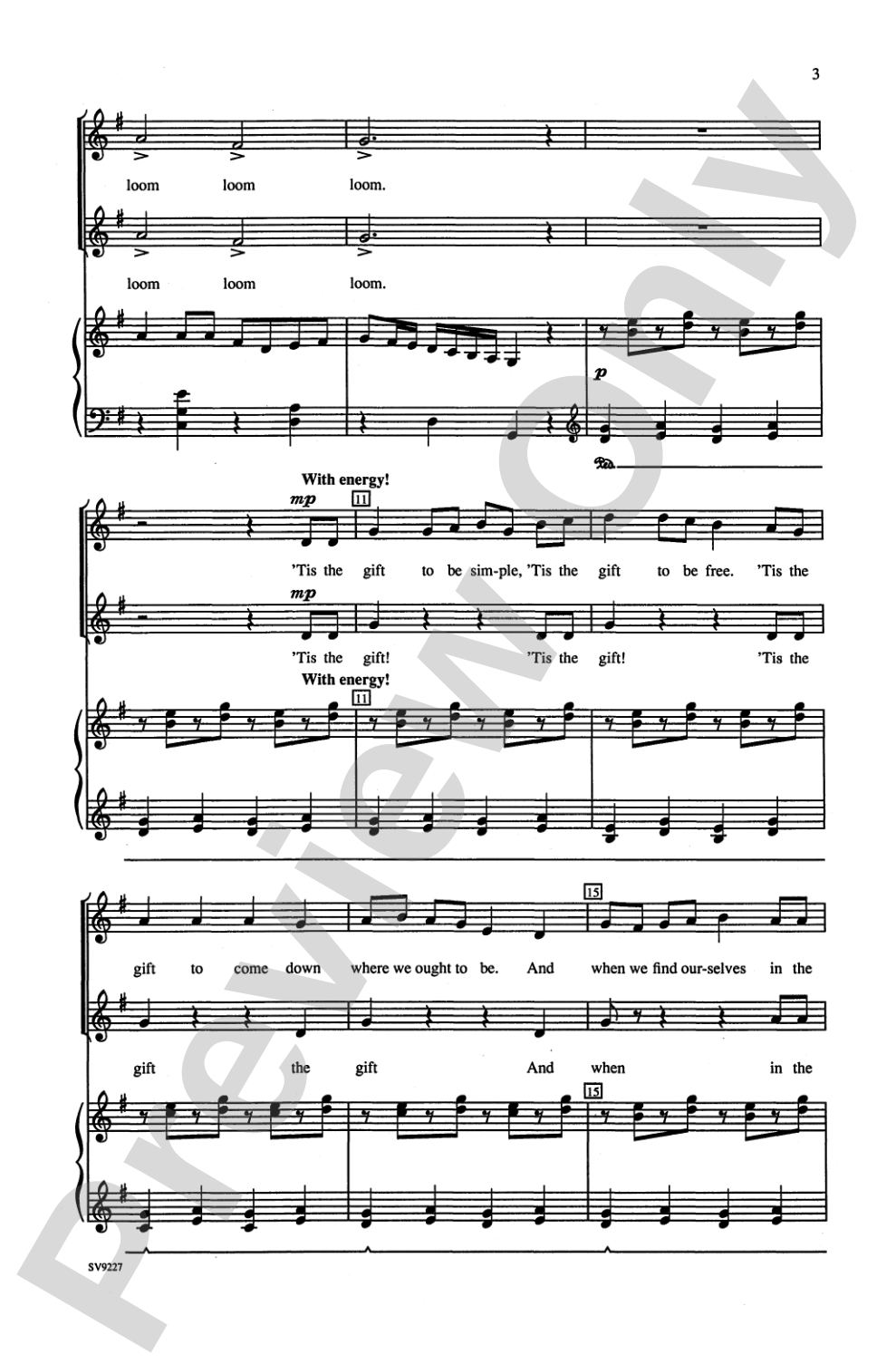Simple Gifts: 2-Part Choral Octavo