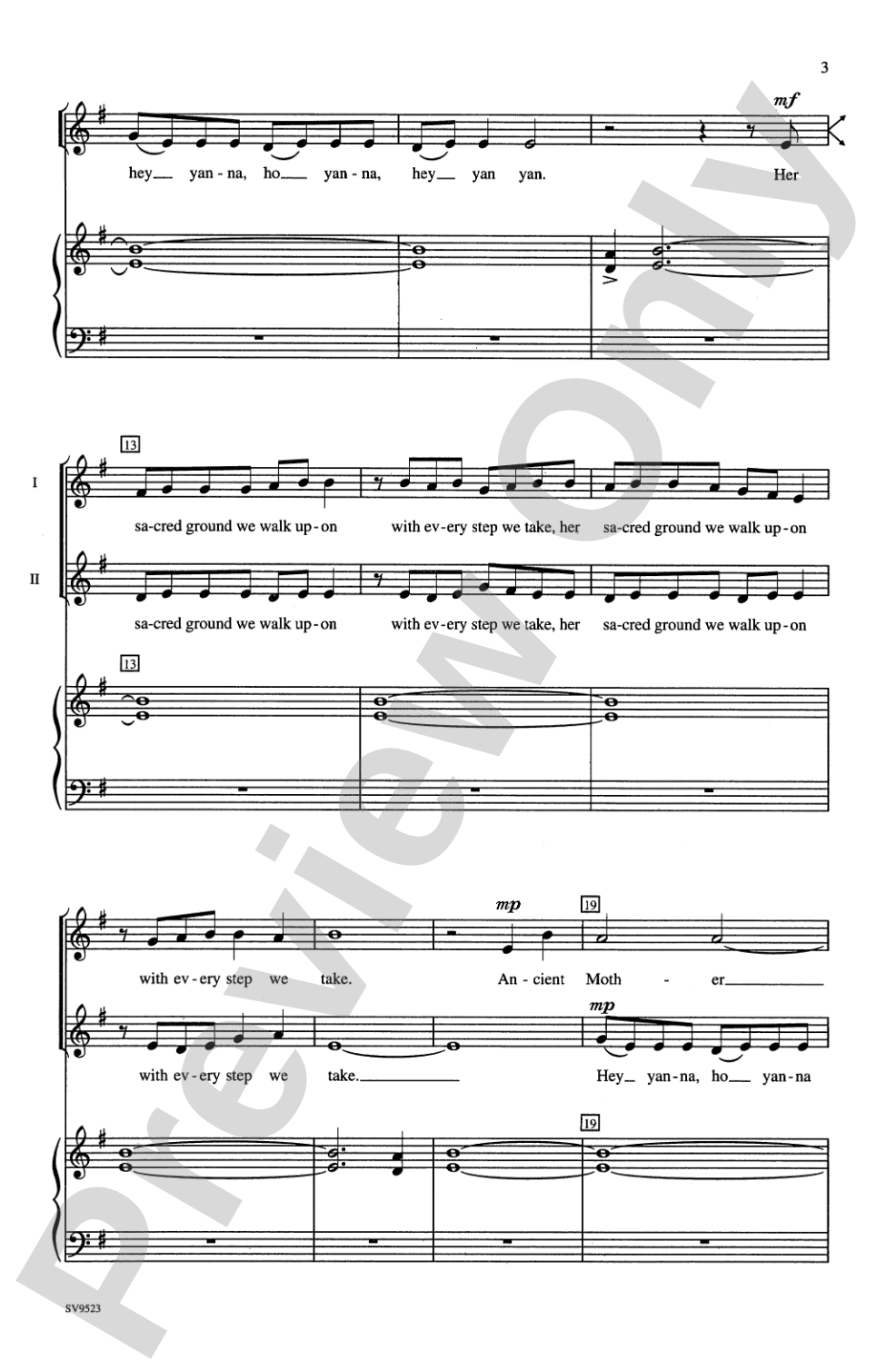 Song for Mother Earth: 2-Part (Opt. 3-Part) (any combination) Choral Octavo