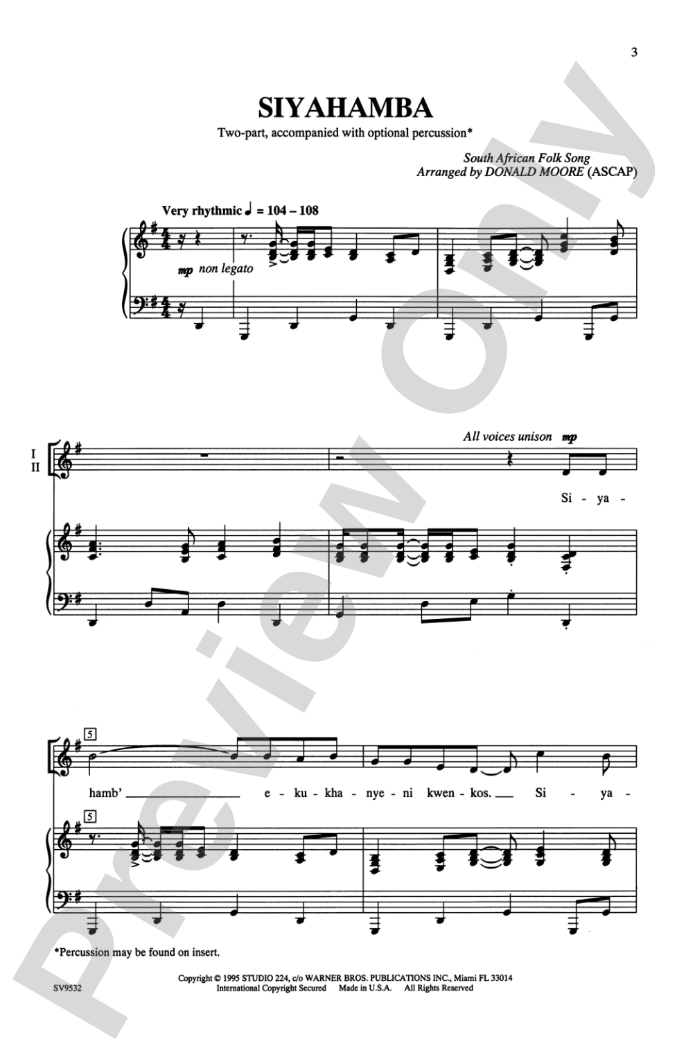 Siyahamba: 2-Part Choral Octavo