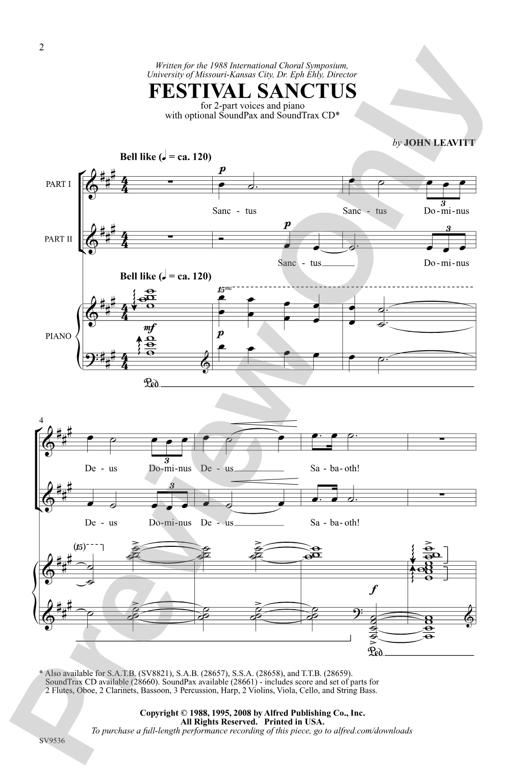 Festival Sanctus: 2-Part Choral Octavo