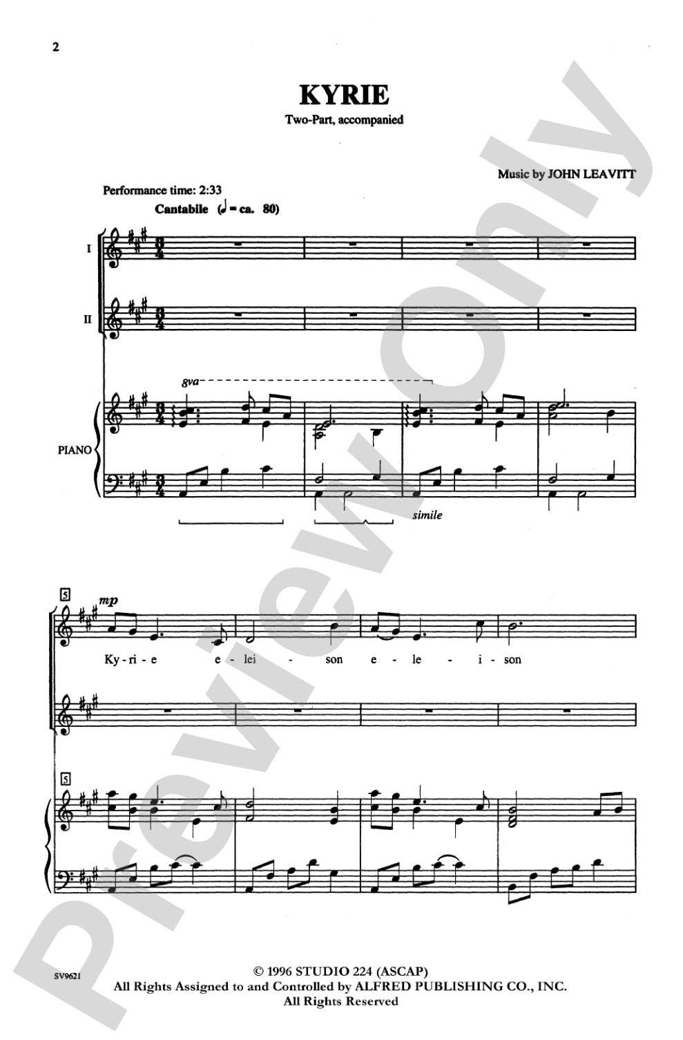 Kyrie: 2-Part Choral Octavo