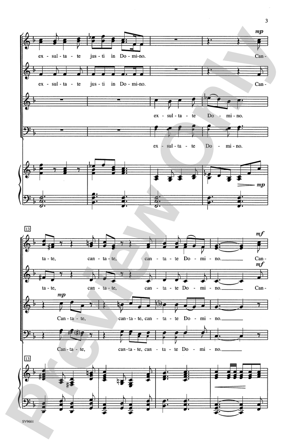 Exsultate Justi: SSATB(B), <I>a cappella</I> or Accompanied Choral Octavo