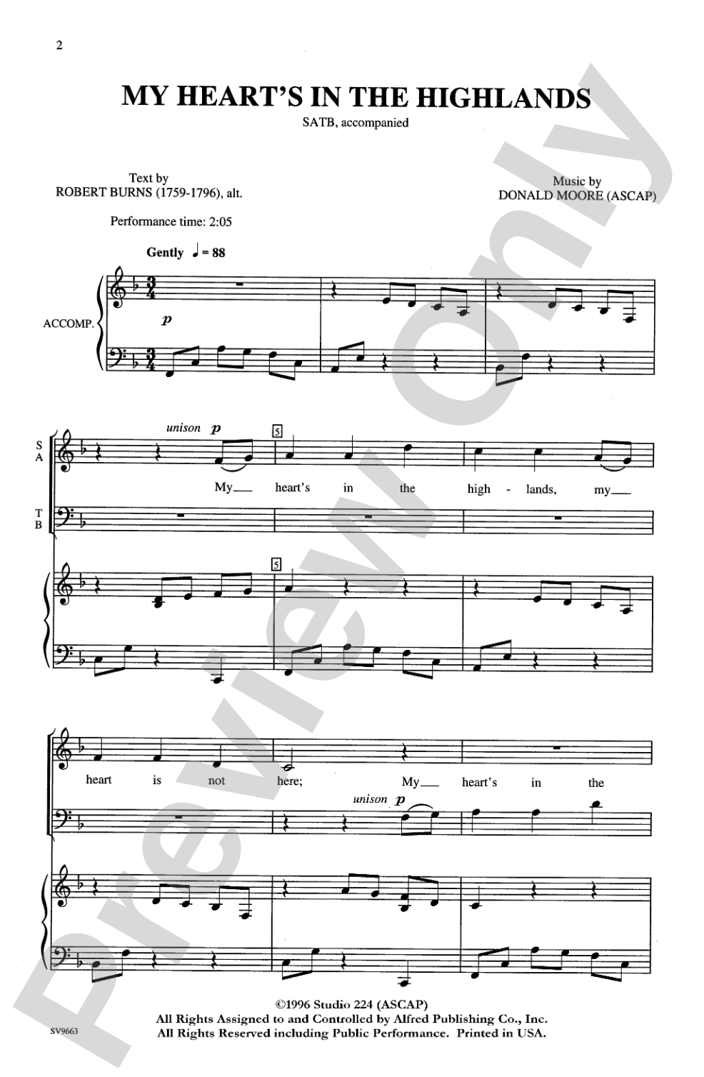 My Heart's in the Highlands: SATB Choral Octavo
