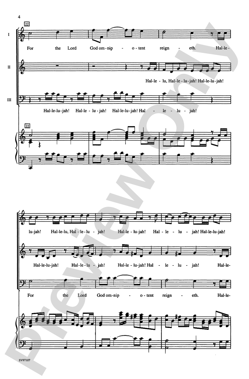 Hallelujah (from the oratorio <I>Messiah</I>): 3-Part Mixed Choral Octavo