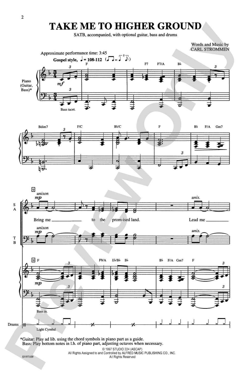 Take Me to Higher Ground: SATB Choral Octavo