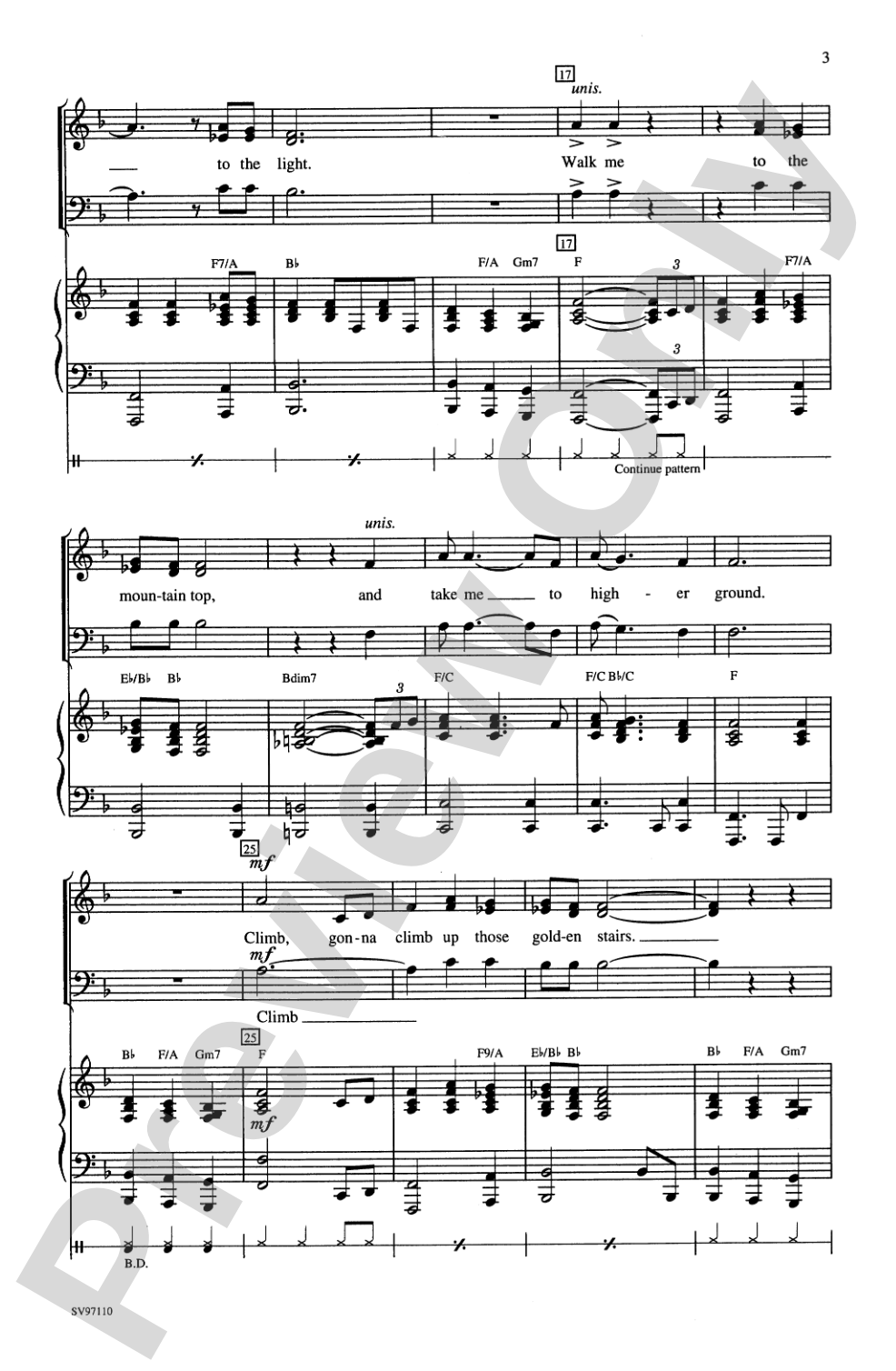 Take Me to Higher Ground: 3-Part Mixed Choral Octavo