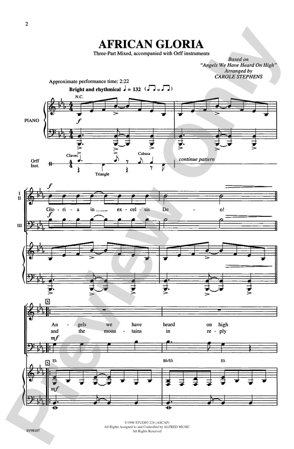 African Gloria: 3-Part Mixed Choral Octavo