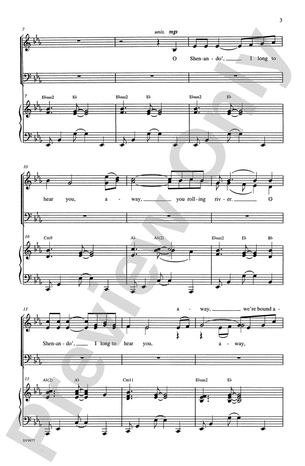 Shenandoah: SATB Choral Octavo