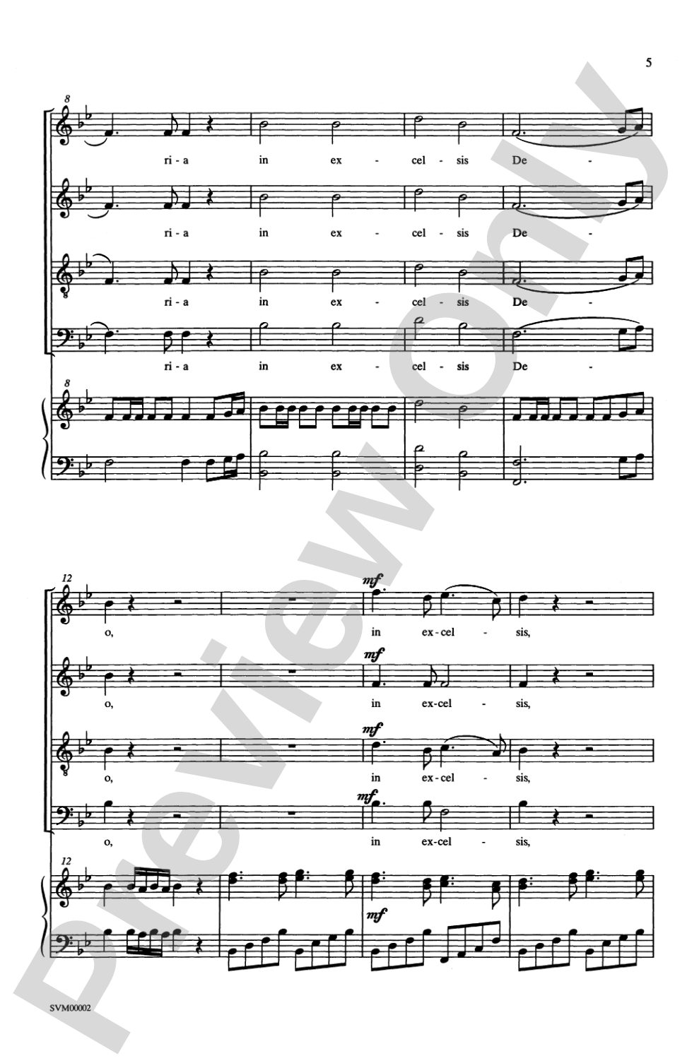 Gloria (from the <I>Twelfth Mass</I>): SATB Choral Octavo