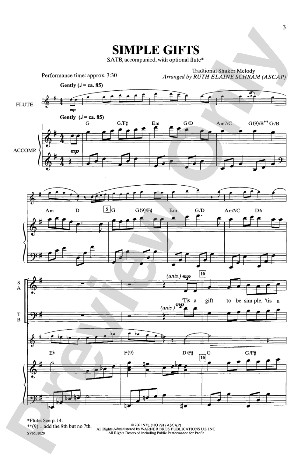 Simple Gifts: SATB Choral Octavo