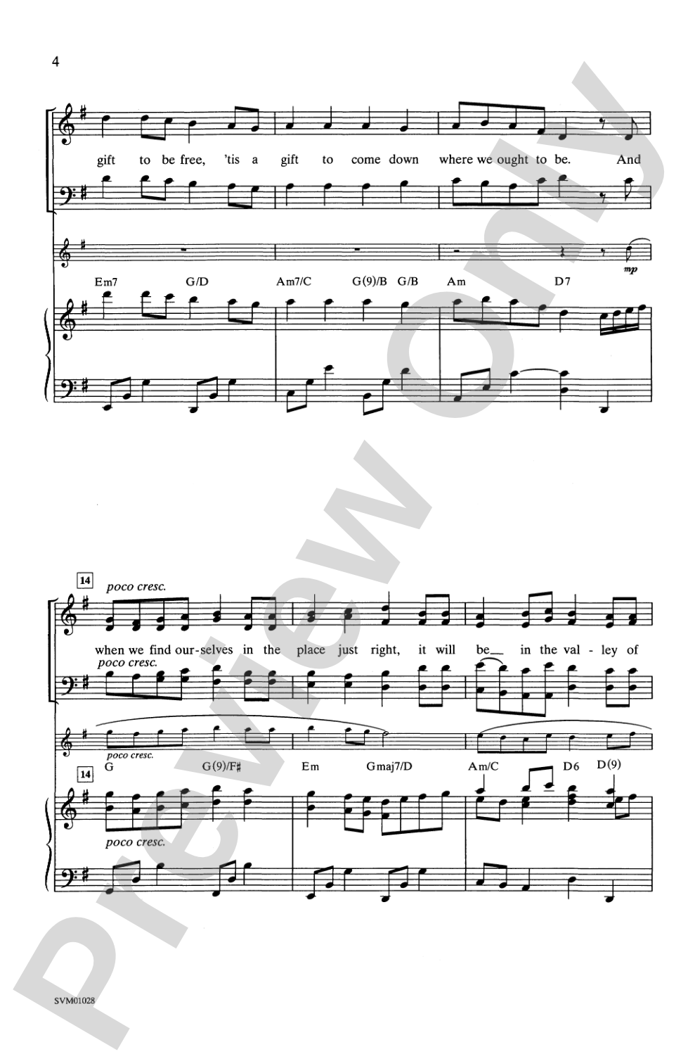 Simple Gifts: SATB Choral Octavo