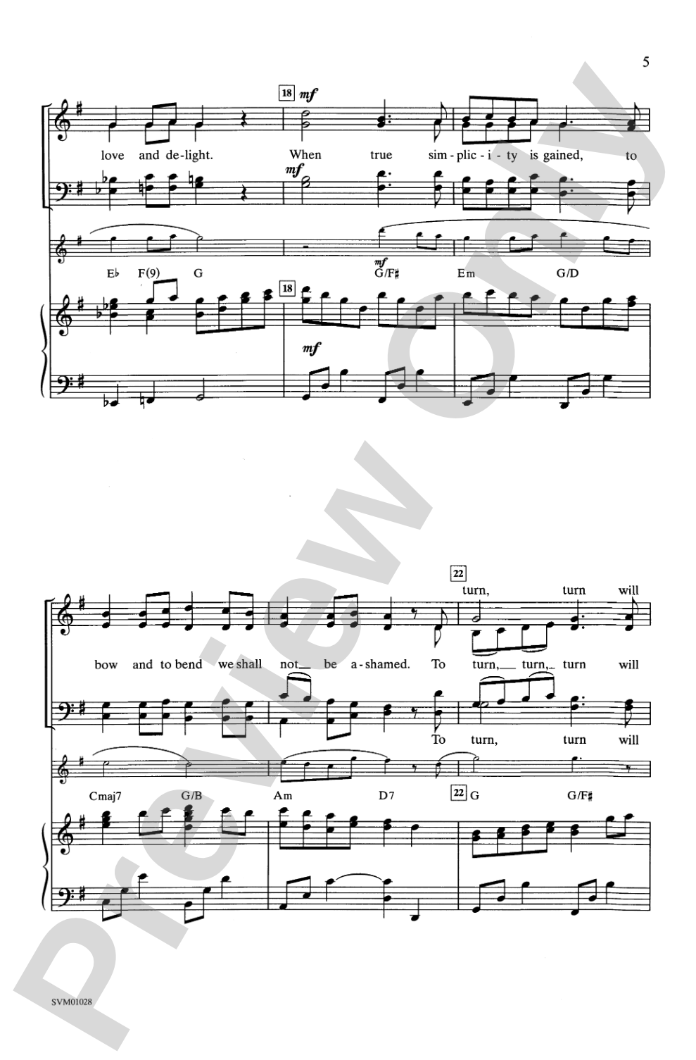 Simple Gifts: SATB Choral Octavo