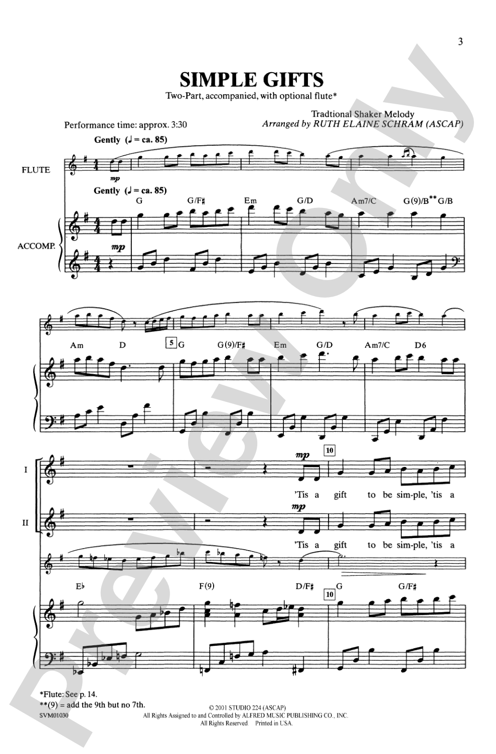 Simple Gifts: 2-Part Choral Octavo