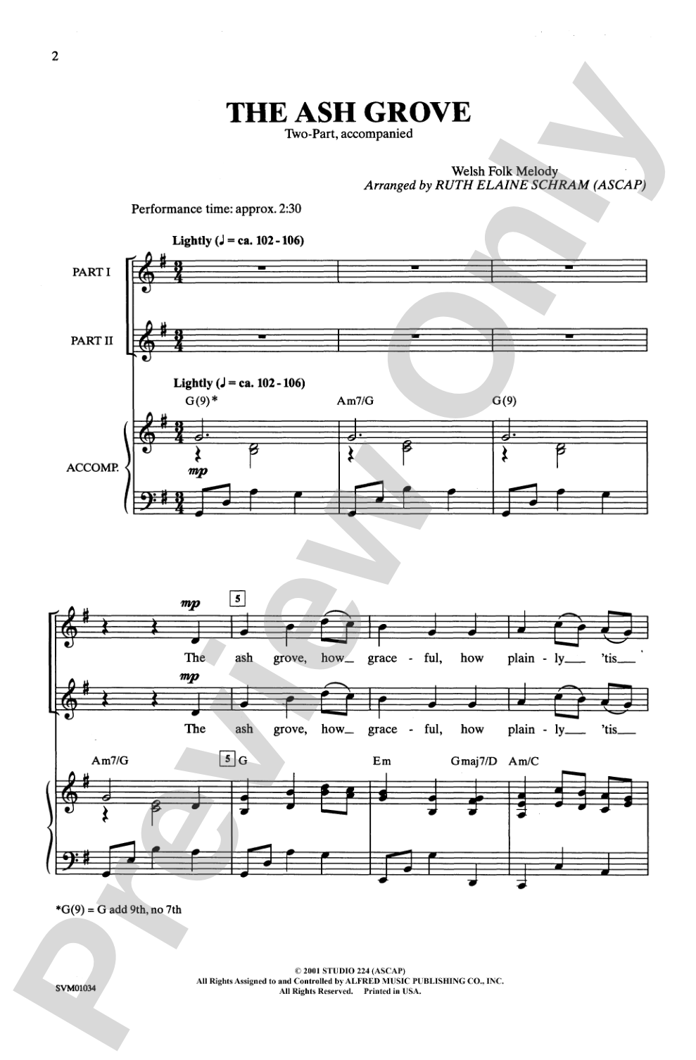 The Ash Grove: 2-Part Choral Octavo