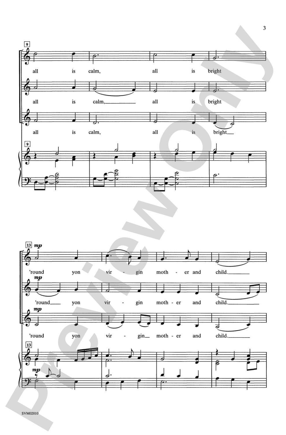 Silent Night: SSA Choral Octavo