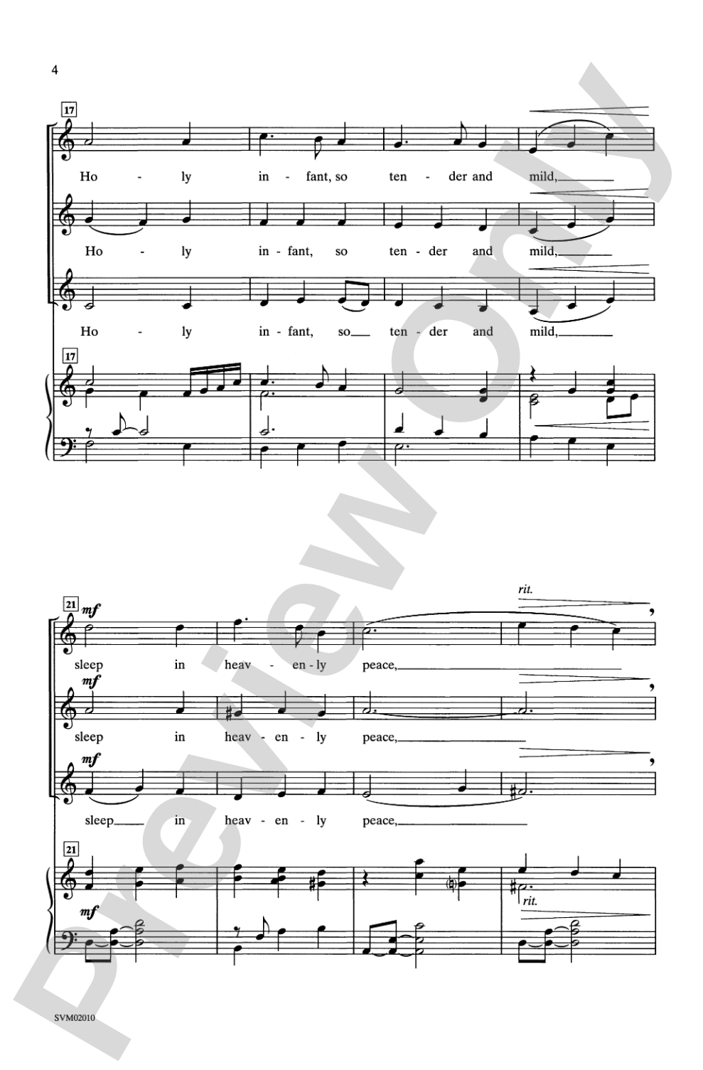 Silent Night: SSA Choral Octavo