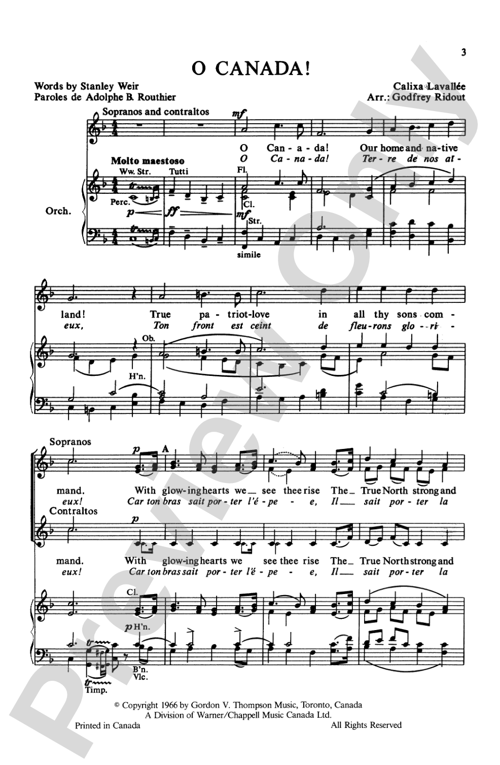 O Canada: SSA Choral Octavo