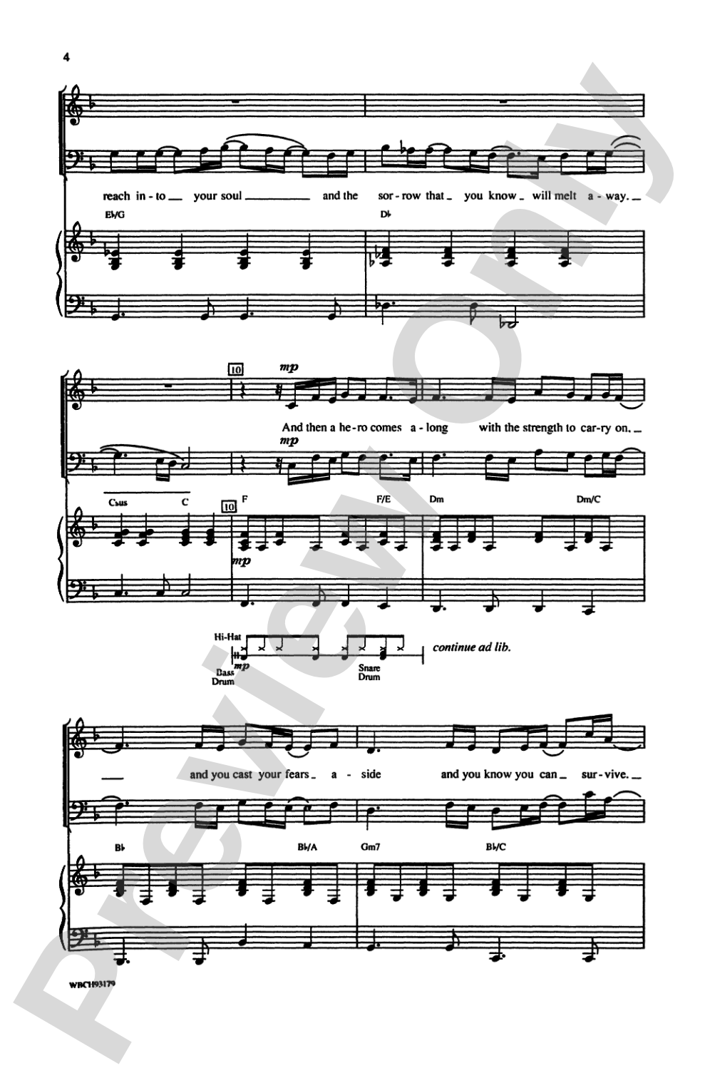 Hero (recorded by Mariah Carey): SAB Choral Octavo