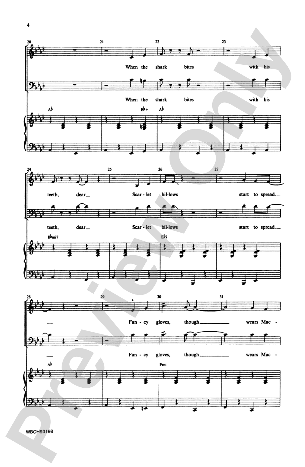 Mack the Knife: SATB Choral Octavo